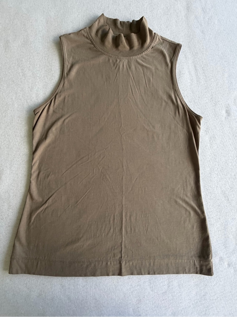 Athleta Sleeveless Mock Neck Tank - Taupe Brown